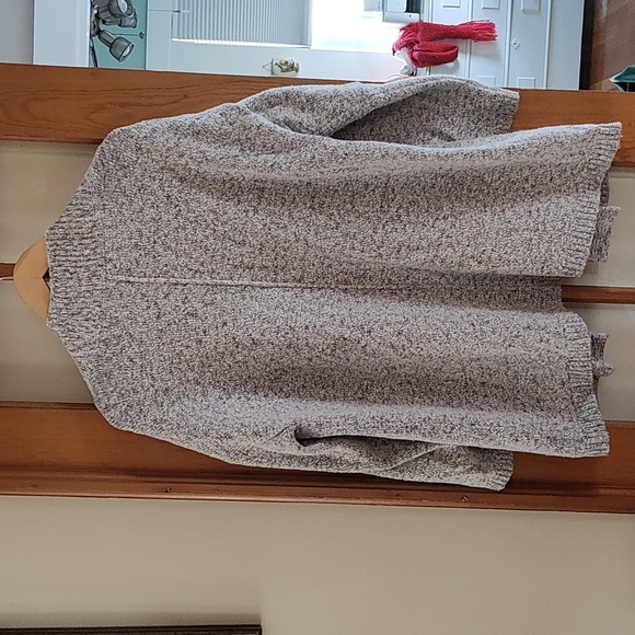 Light Gray Open Front Sweater Cardigan - Picture 4 of 4